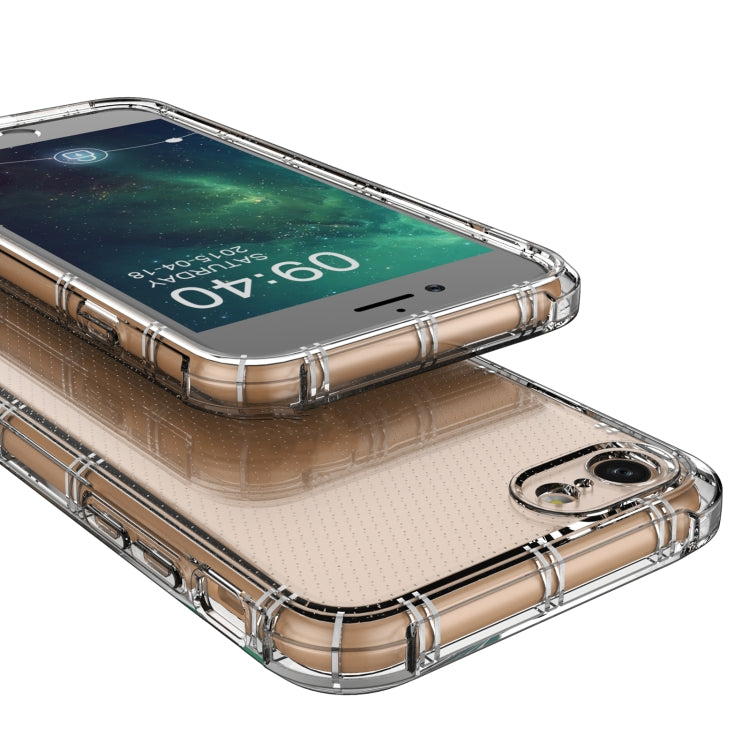 For iPhone SE 2022 / SE 2020 / 8 / 7 Straight Edge Dual Bone-bits Shockproof TPU Clear Case
