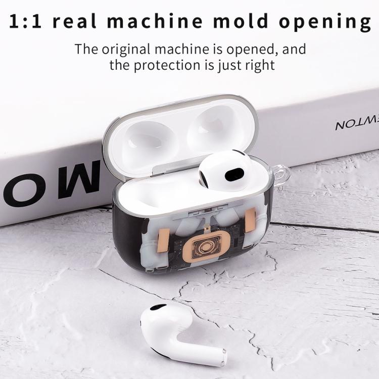 For AirPods Pro 3 Mechanical Structure Earbuds Box Protective Case - Transparent