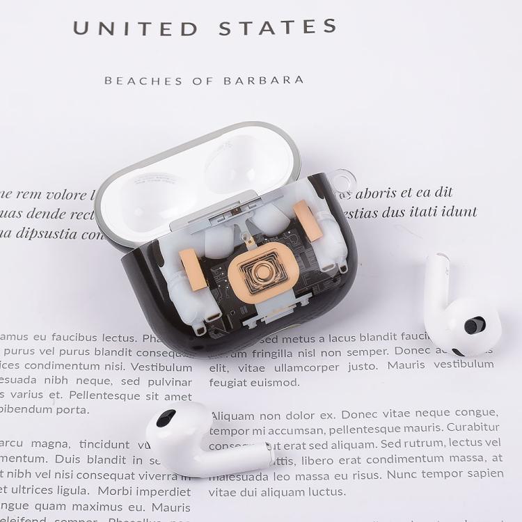 For AirPods Pro 3 Mechanical Structure Earbuds Box Protective Case - Transparent