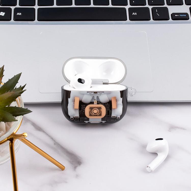 For AirPods Pro 3 Mechanical Structure Earbuds Box Protective Case - Transparent