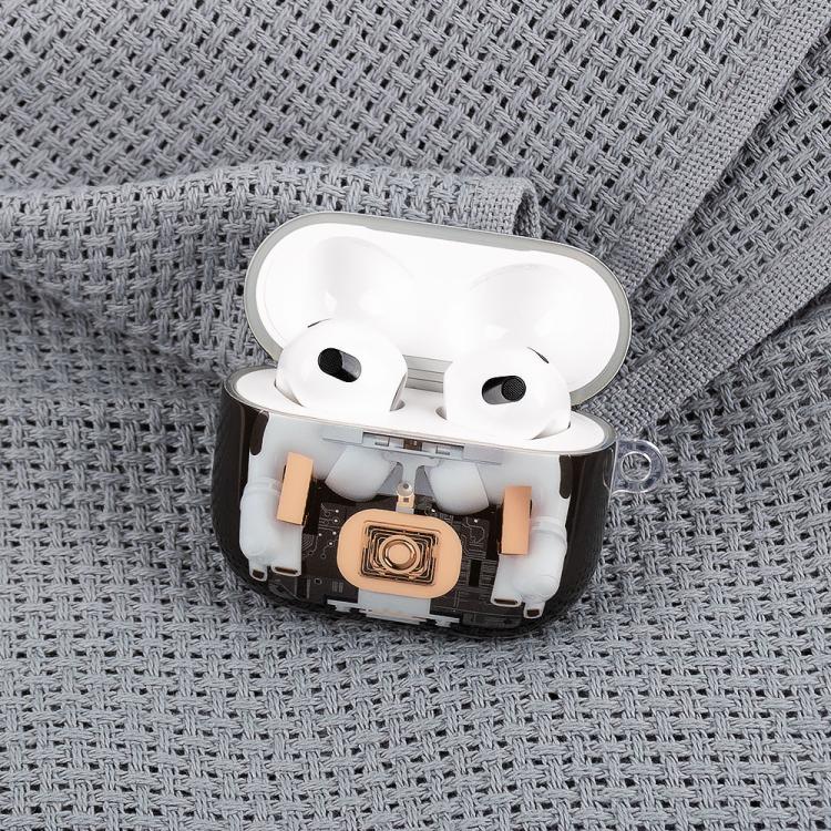 For AirPods Pro 3 Mechanical Structure Earbuds Box Protective Case - Transparent