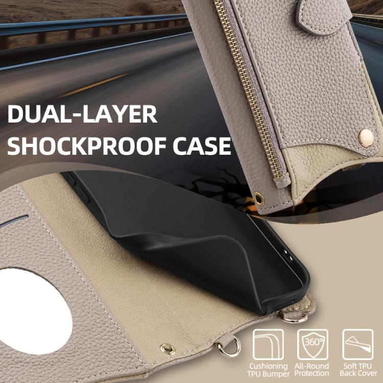 For Kyocera Basio Active3 Crossbody Chain Fishtail Litchi Leather Phone Case