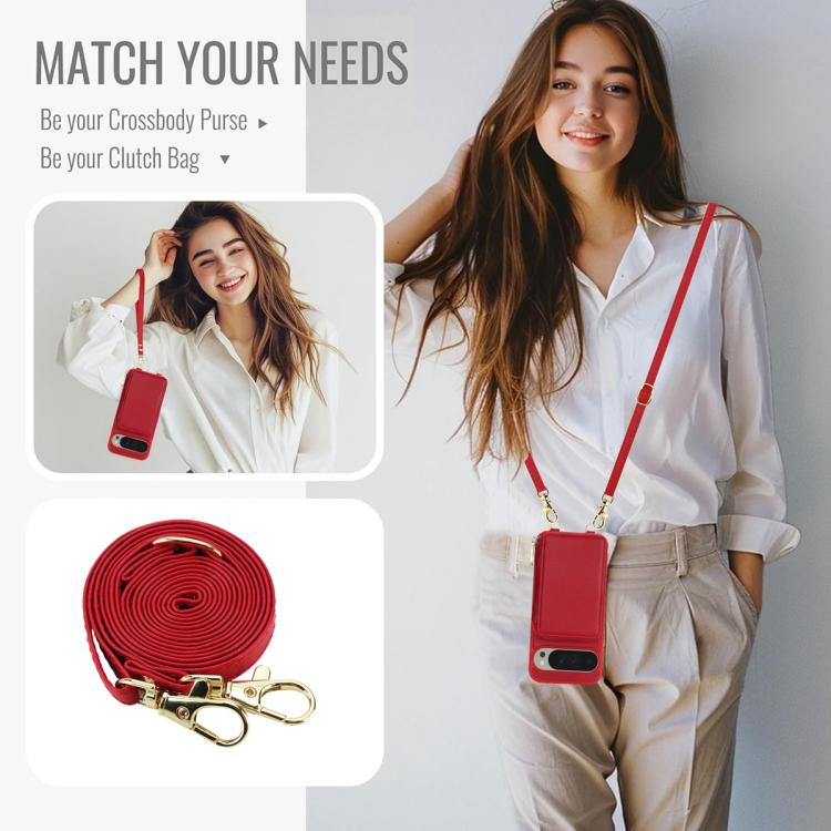 For Google Pixel 9 / Pixel 9 Pro Crossbody Zipper RFID Card Bag Phone Case