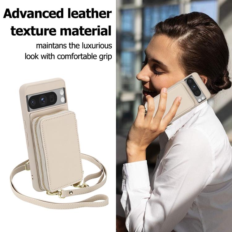 For Google Pixel 8 Crossbody Zipper RFID Card Bag Phone Case