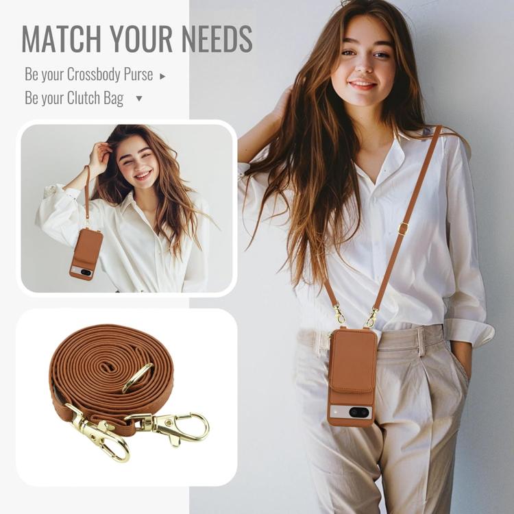 For Google Pixel 8a Crossbody Zipper RFID Card Bag Phone Case