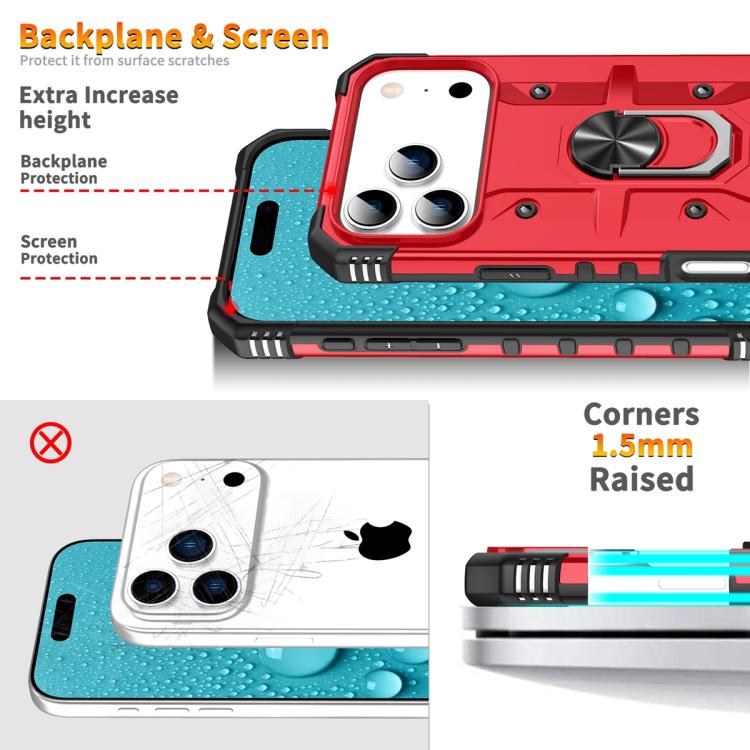 For iPhone 17 Pro Max Ring Holder Phone Case
