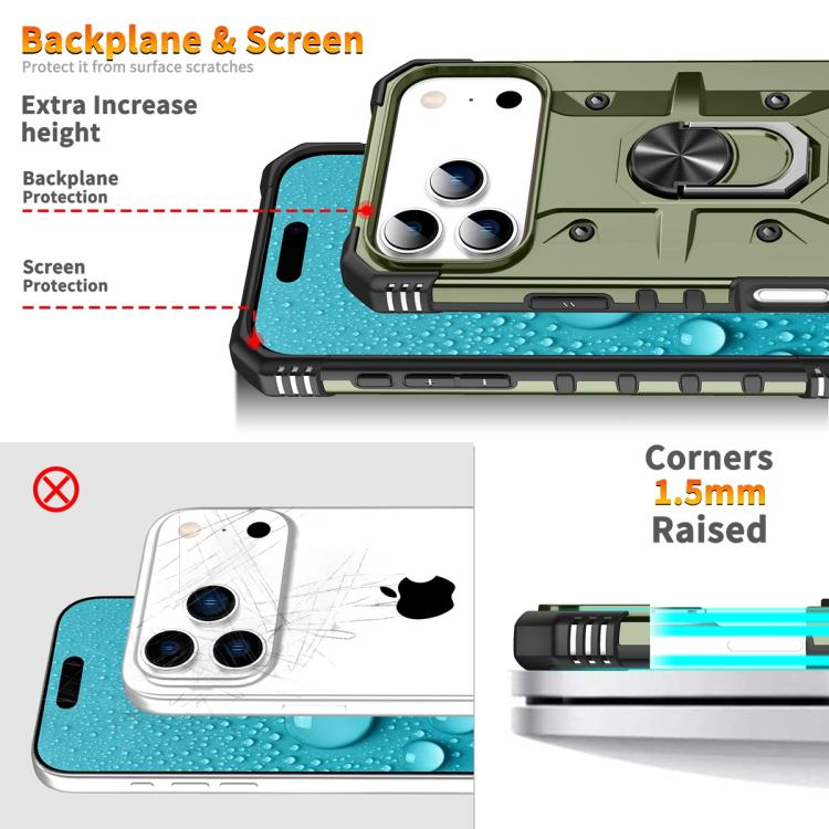 For iPhone 17 Pro Max Ring Holder Phone Case