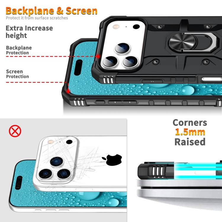 For iPhone 17 Pro Ring Holder Phone Case
