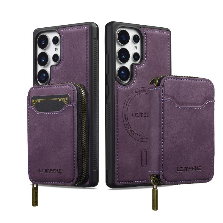 For Samsung Galaxy S25 Ultra 5G LC.IMEEKE L6 Series Zipper Card Bag MagSafe Magnetic Phone Case