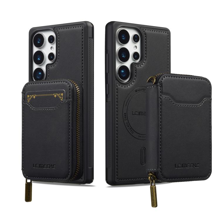 For Samsung Galaxy S25 Ultra 5G LC.IMEEKE L6 Series Zipper Card Bag MagSafe Magnetic Phone Case