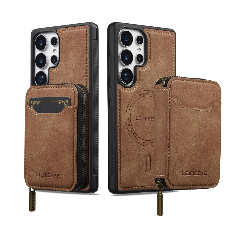 For Samsung Galaxy S25 Ultra 5G LC.IMEEKE L6 Series Zipper Card Bag MagSafe Magnetic Phone Case