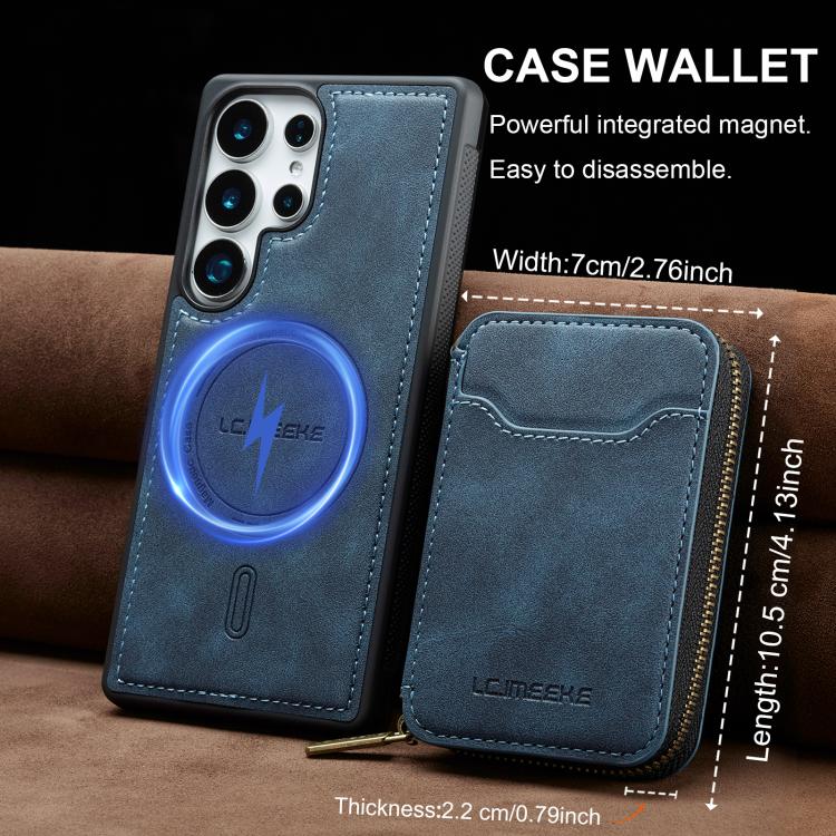 For Samsung Galaxy S25 Ultra 5G LC.IMEEKE L6 Series Zipper Card Bag MagSafe Magnetic Phone Case
