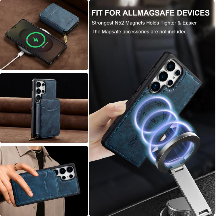 For Samsung Galaxy S25 Ultra 5G LC.IMEEKE L6 Series Zipper Card Bag MagSafe Magnetic Phone Case