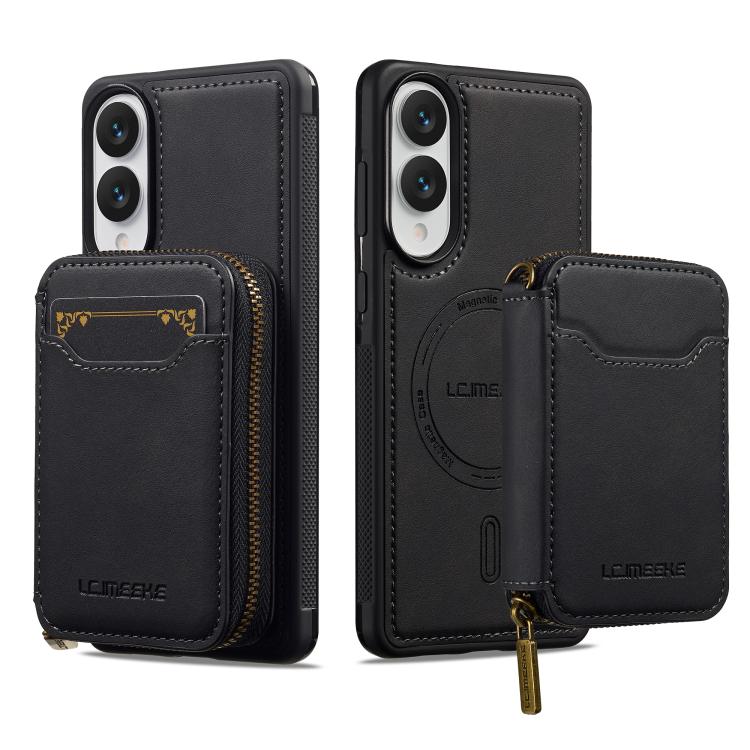 For Samsung Galaxy S25 Edge 5G LC.IMEEKE L6 Series Zipper Card Bag MagSafe Magnetic Phone Case