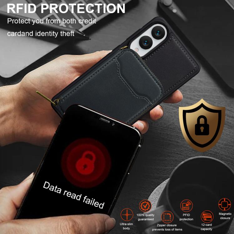 For Samsung Galaxy S25 Edge 5G LC.IMEEKE L6 Series Zipper Card Bag MagSafe Magnetic Phone Case