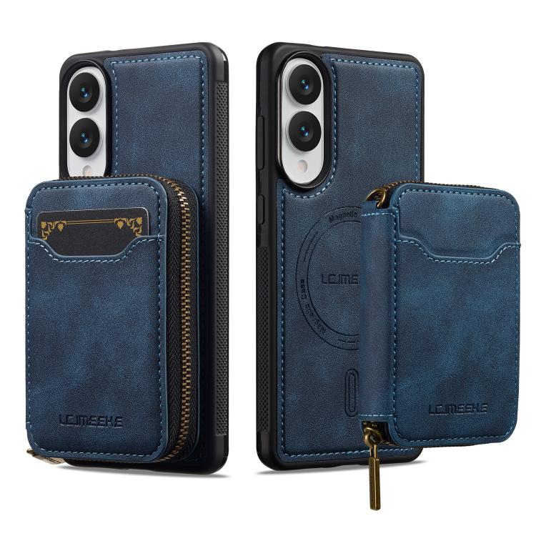 For Samsung Galaxy S25 Edge 5G LC.IMEEKE L6 Series Zipper Card Bag MagSafe Magnetic Phone Case