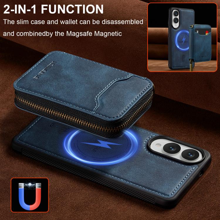 For Samsung Galaxy S25 Edge 5G LC.IMEEKE L6 Series Zipper Card Bag MagSafe Magnetic Phone Case