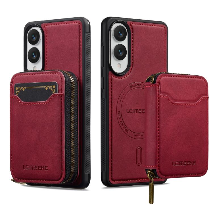 For Samsung Galaxy S25 Edge 5G LC.IMEEKE L6 Series Zipper Card Bag MagSafe Magnetic Phone Case