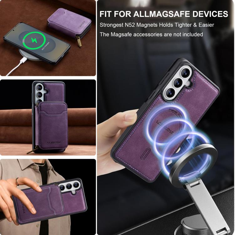 For Samsung Galaxy S26 5G LC.IMEEKE L6 Series Zipper Card Bag MagSafe Magnetic Phone Case