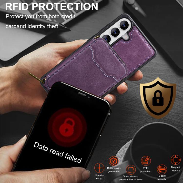 For Samsung Galaxy S26 5G LC.IMEEKE L6 Series Zipper Card Bag MagSafe Magnetic Phone Case