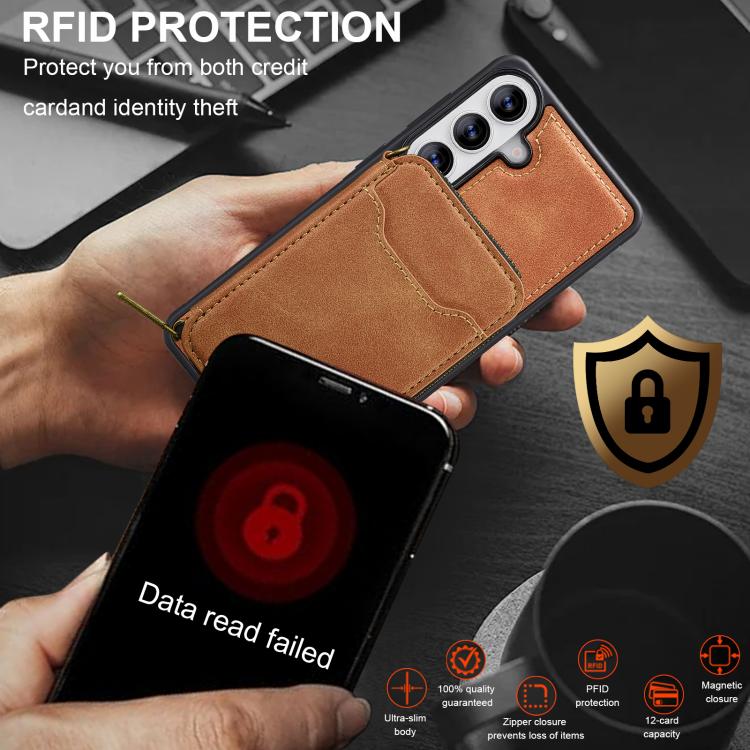 For Samsung Galaxy S26 5G LC.IMEEKE L6 Series Zipper Card Bag MagSafe Magnetic Phone Case