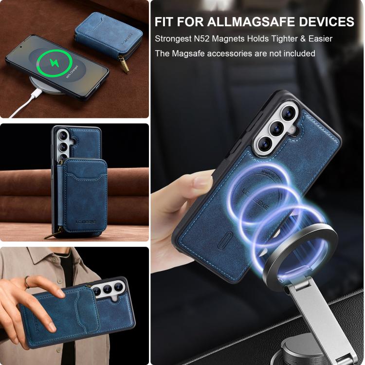 For Samsung Galaxy S26 5G LC.IMEEKE L6 Series Zipper Card Bag MagSafe Magnetic Phone Case