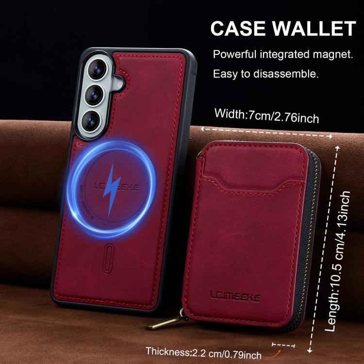 For Samsung Galaxy S26 5G LC.IMEEKE L6 Series Zipper Card Bag MagSafe Magnetic Phone Case