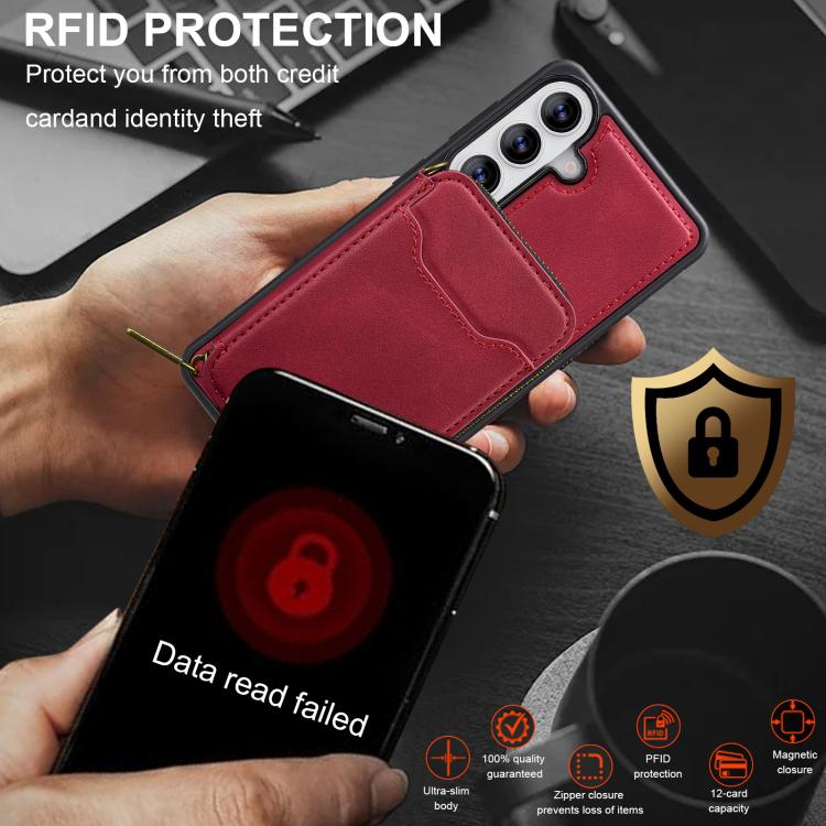 For Samsung Galaxy S26 5G LC.IMEEKE L6 Series Zipper Card Bag MagSafe Magnetic Phone Case
