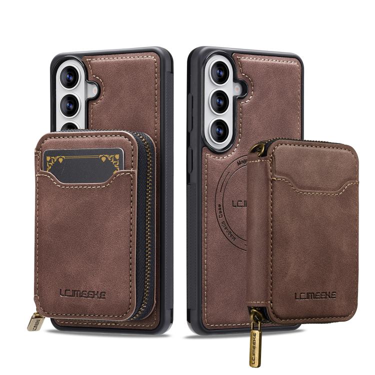 For Samsung Galaxy S26 5G LC.IMEEKE L6 Series Zipper Card Bag MagSafe Magnetic Phone Case