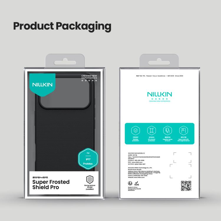 For iPhone 17 Pro Max NILLKIN Frosted Shield Pro PC + TPU Phone Case