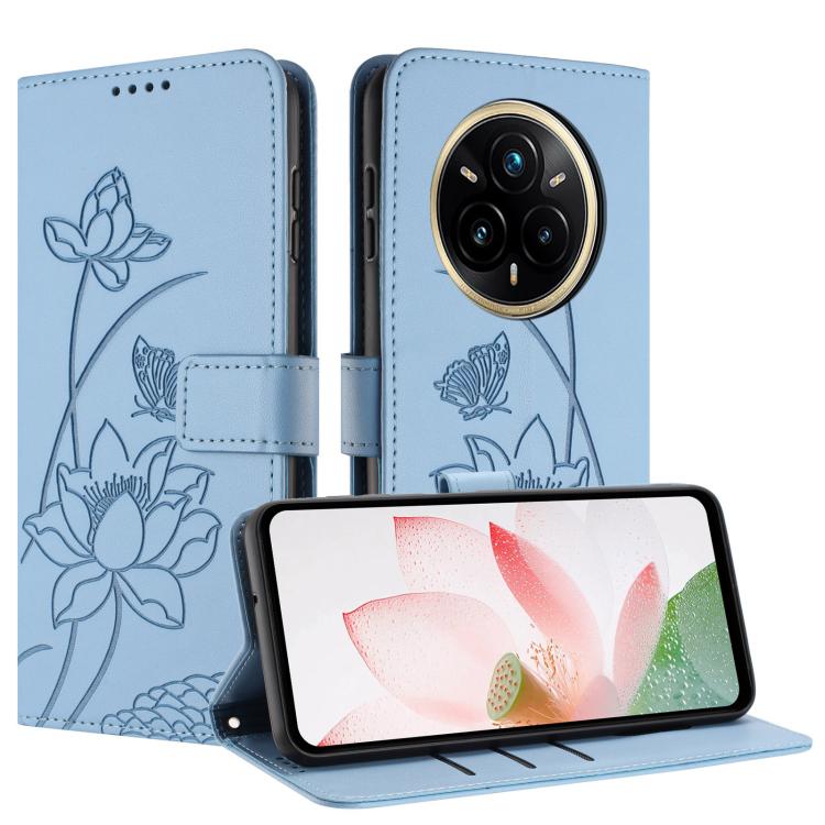 For Realme 14 Pro+ / P3 Pro Lotus Embossed Leather Phone Case with Lanyard