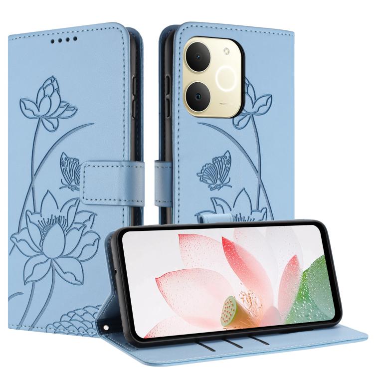 For Realme Narzo 80 Lite 4G / C71 4G India Lotus Embossed Leather Phone Case with Lanyard