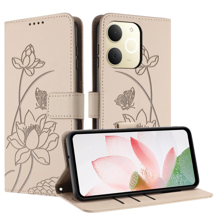 For Realme Narzo 80 Lite 4G / C71 4G India Lotus Embossed Leather Phone Case with Lanyard