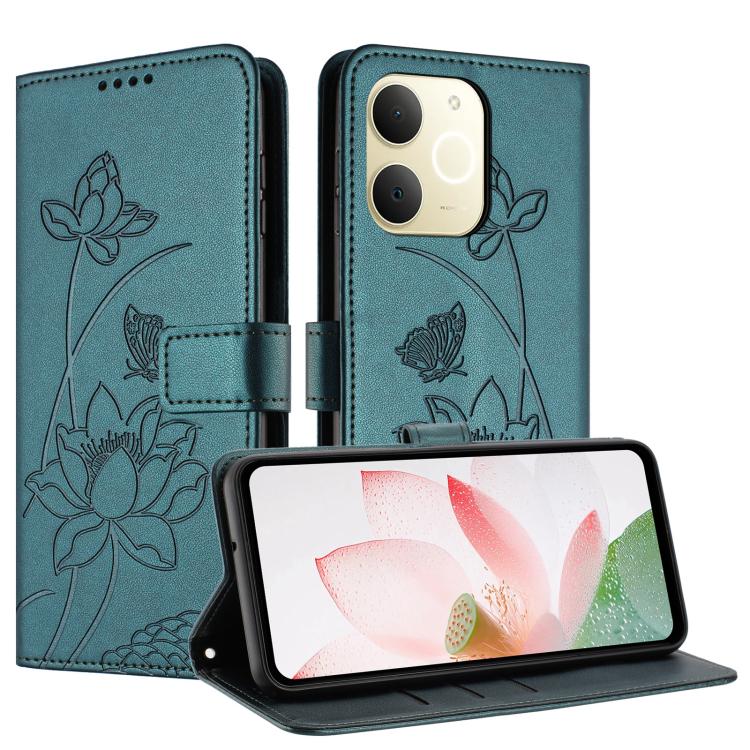 For Realme Narzo 80 Lite 4G / C71 4G India Lotus Embossed Leather Phone Case with Lanyard