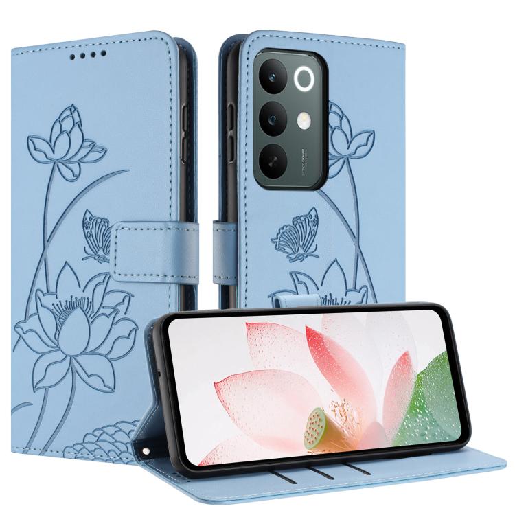 For Realme C85 Pro 4G Lotus Embossed Leather Phone Case with Lanyard