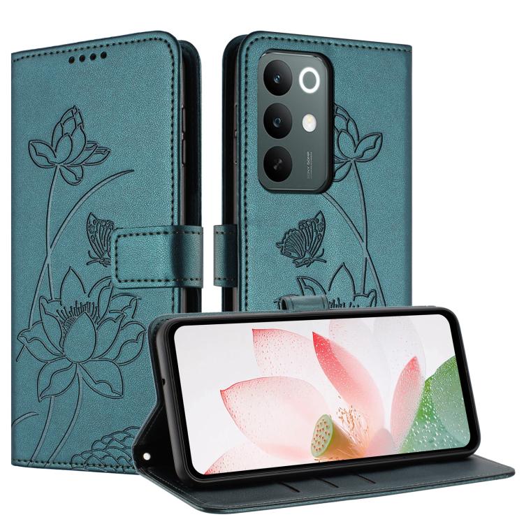 For Realme C85 Pro 4G Lotus Embossed Leather Phone Case with Lanyard