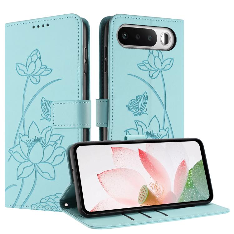 For Realme 16 5G Lotus Embossed Leather Phone Case with Lanyard