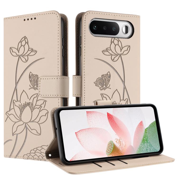 For Realme 16 5G Lotus Embossed Leather Phone Case with Lanyard