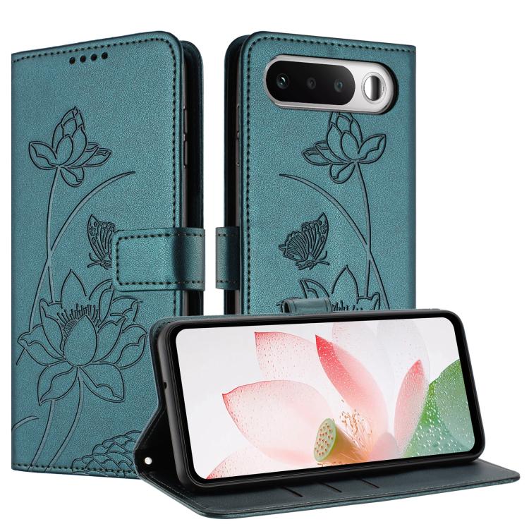 For Realme 16 5G Lotus Embossed Leather Phone Case with Lanyard