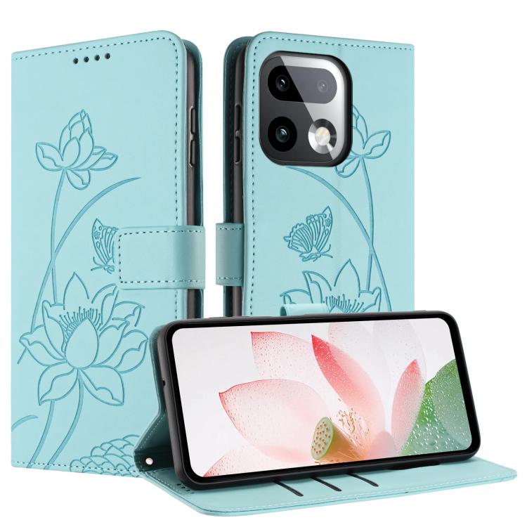 For Realme 16 Pro+ 5G Lotus Embossed Leather Phone Case with Lanyard