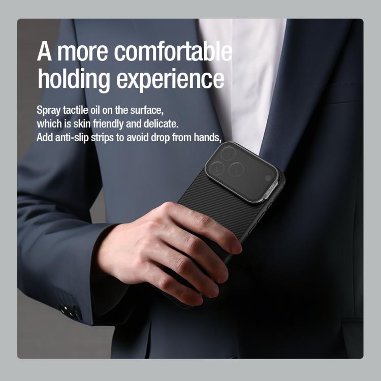 For iPhone 17 Pro Max NILLKIN Black Mirror Prop CD Texture Transparent Mirror Cover Phone Case - Black