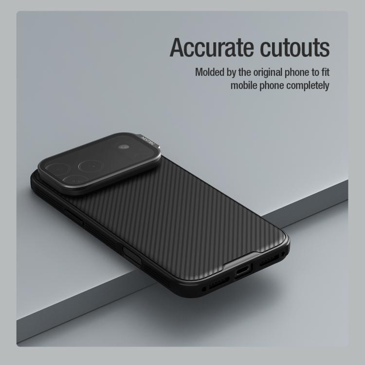For iPhone 17 Pro Max NILLKIN Black Mirror Prop CD Texture Transparent Mirror Cover Phone Case - Black