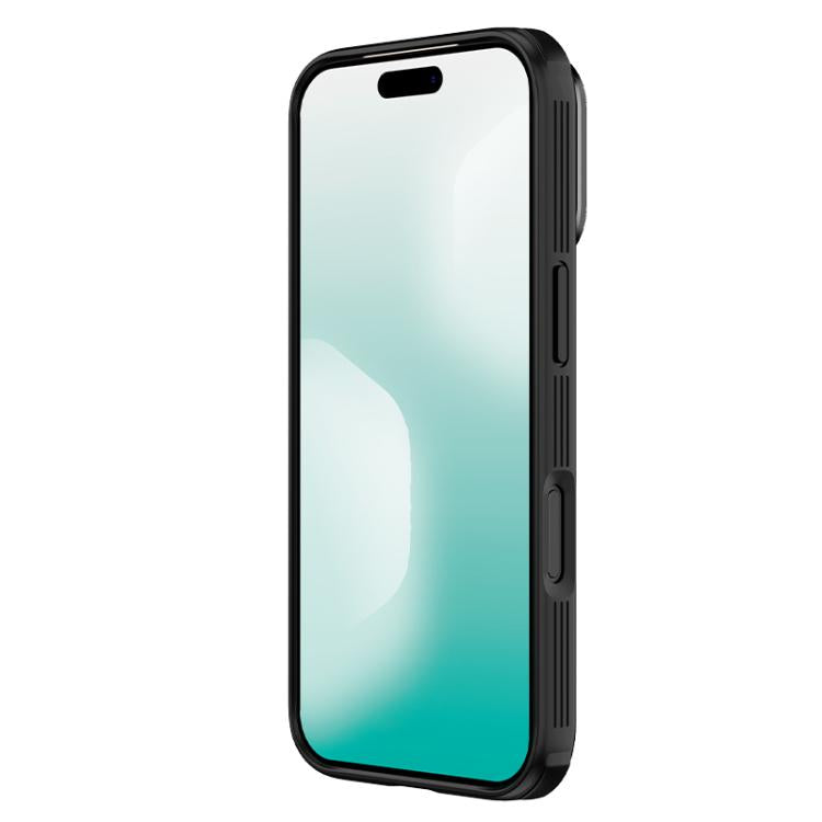 For iPhone 17 Pro NILLKIN Black Mirror Prop CD Texture Transparent Mirror Cover Phone Case - Black