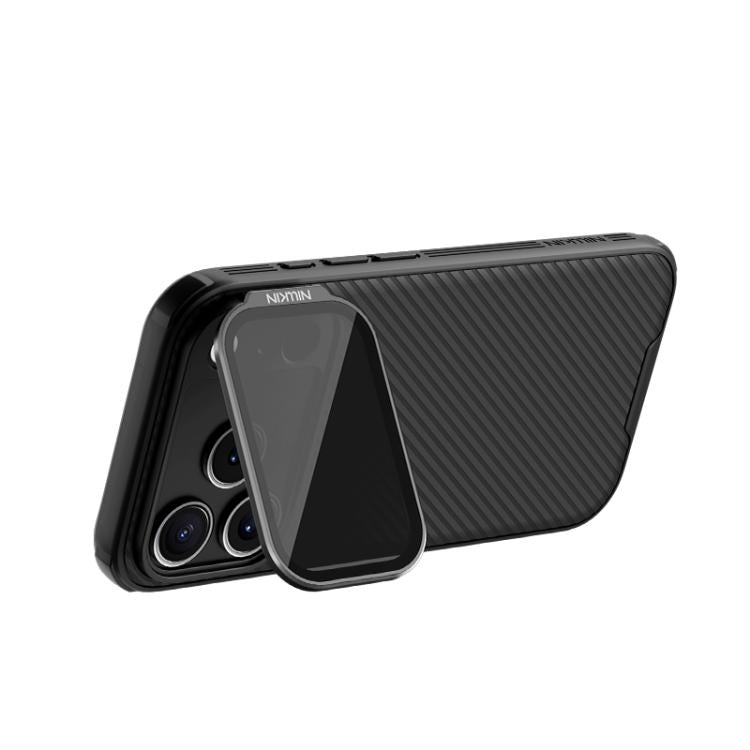 For iPhone 17 Pro NILLKIN Black Mirror Prop CD Texture Transparent Mirror Cover Phone Case - Black