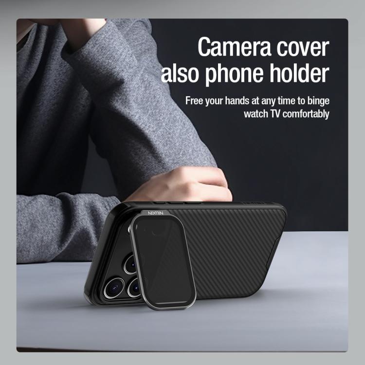 For iPhone 17 Pro NILLKIN Black Mirror Prop CD Texture Transparent Mirror Cover Phone Case - Black