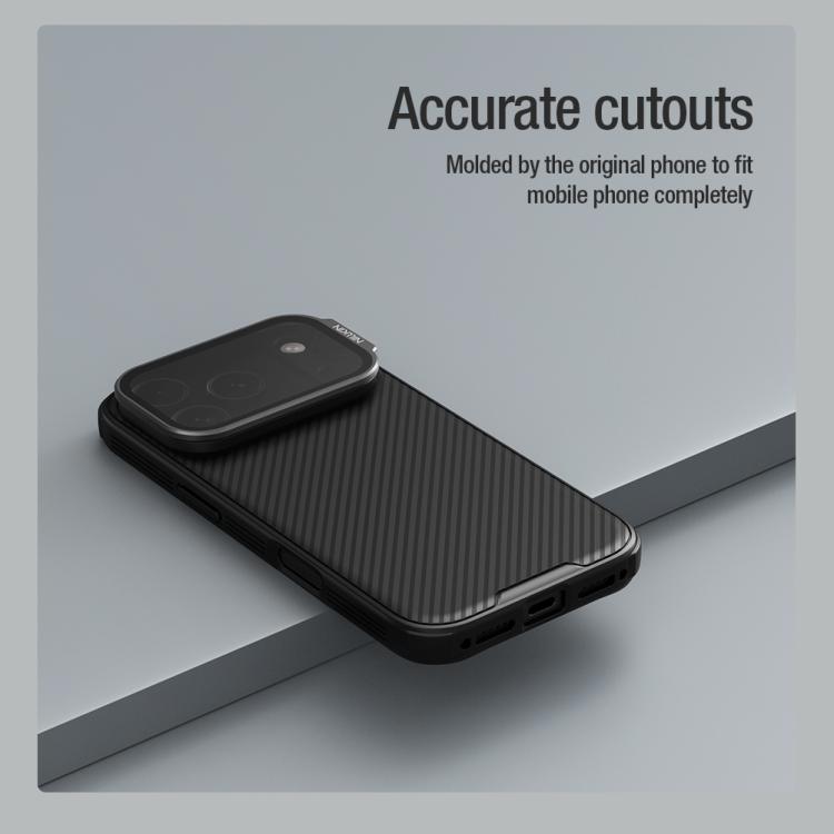 For iPhone 17 Pro NILLKIN Black Mirror Prop CD Texture Transparent Mirror Cover Phone Case - Black