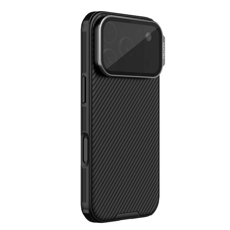 For iPhone 17 Pro NILLKIN CamShield Prop Texture Transparent Mirror Cover MagSafe Magnetic PC Phone Case - Black