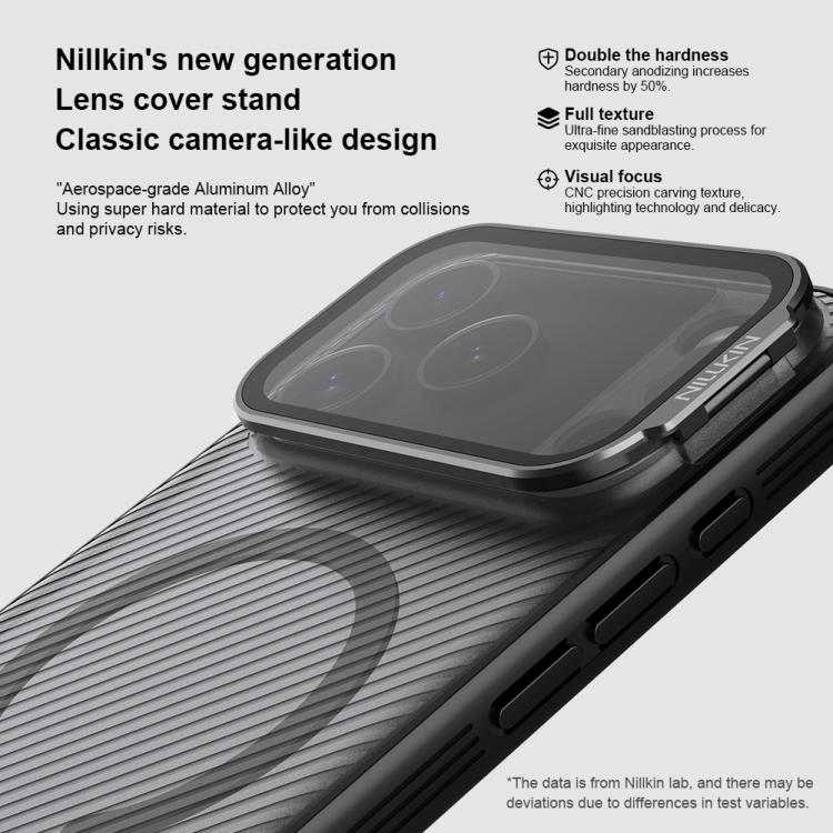 For iPhone 17 Pro Max NILLKIN CamShield Prop Transparent Mirror Cover MagSafe Magnetic Translucent PC Phone Case - Black