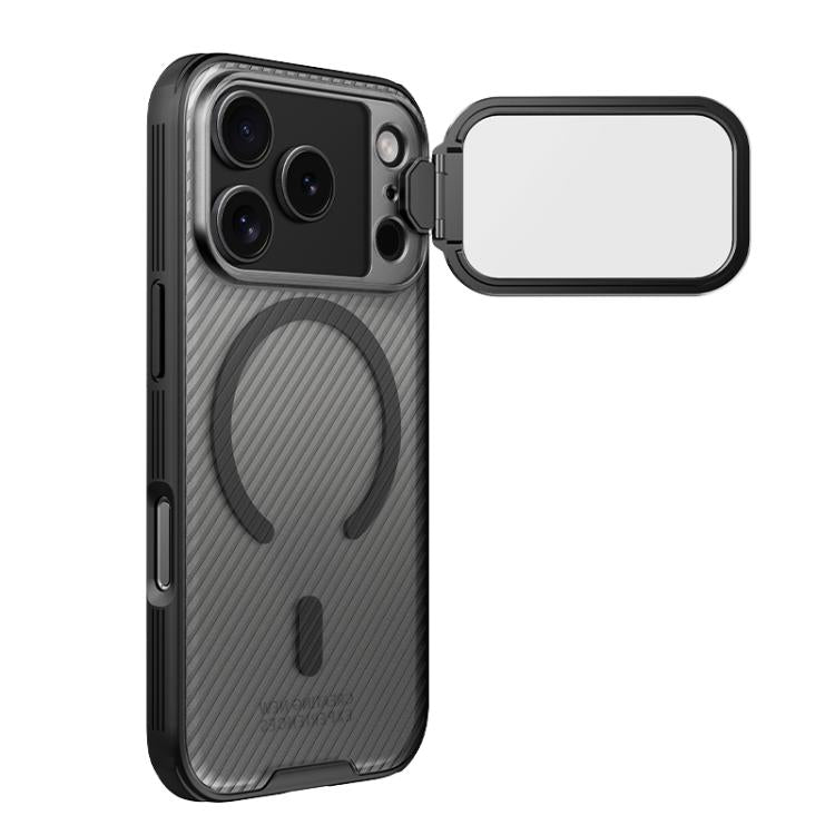 For iPhone 17 Pro NILLKIN CamShield Prop Transparent Mirror Cover MagSafe Magnetic Translucent PC Phone Case - Black