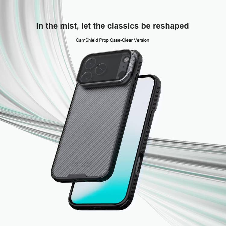For iPhone 17 Pro Max NILLKIN CamShield Prop Transparent Mirror Cover Translucent PC Phone Case - Black